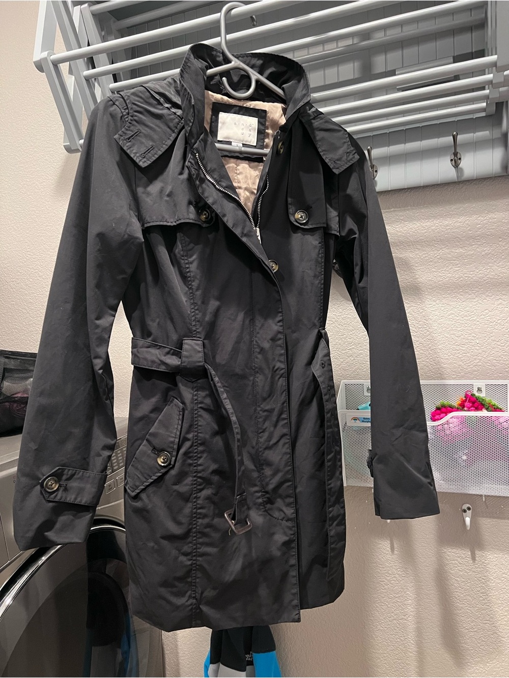 a new day Black Trench Coat with Belt